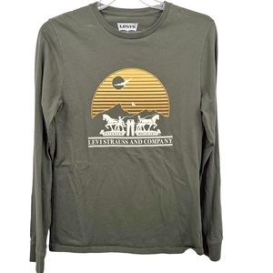 Levi's Classic Fit Long Sleeve Graphic Logo T-Shirt Crew Neck 100% Cotton Sz S